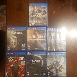 PS4 games, pre owned, 7 game bundle one price